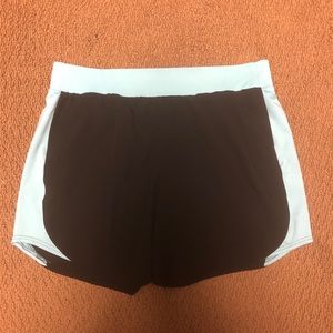 Black and turquoise athletic shorts